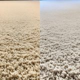 Before and after of living room carpet