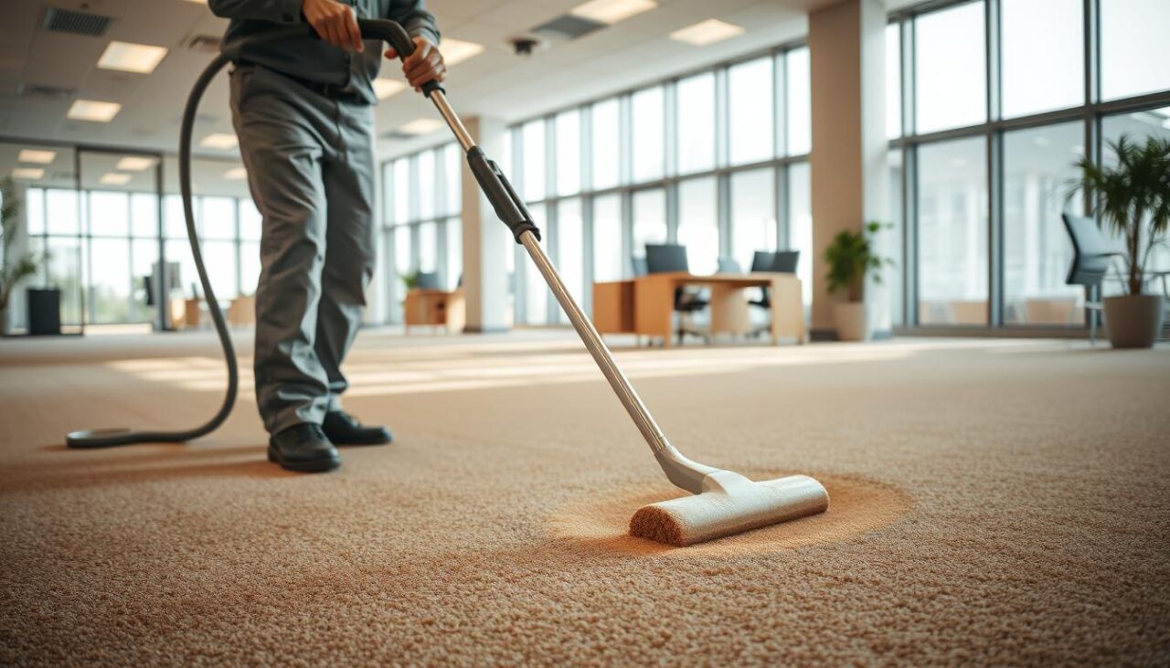 Professional Carpet Cleaning Service Steam Cleaning an Office