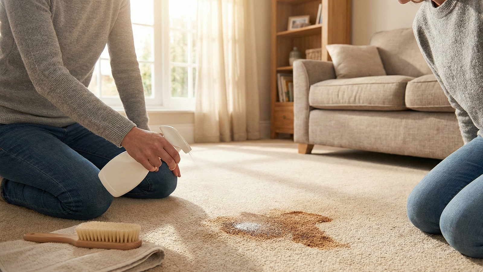 Pre-Treating a Stain on the Carpet